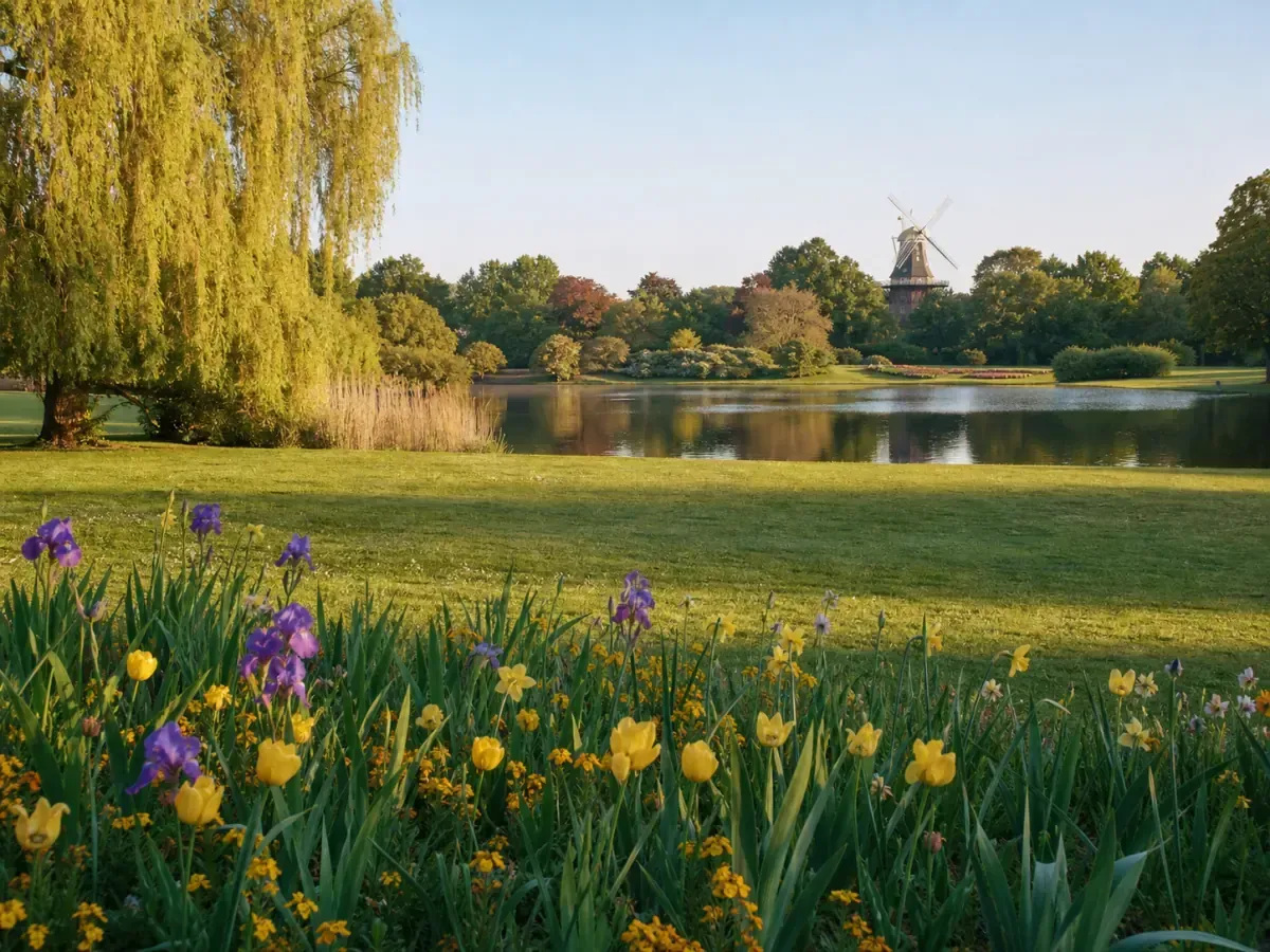 See und Blumenlandschaft im Britzer Garten