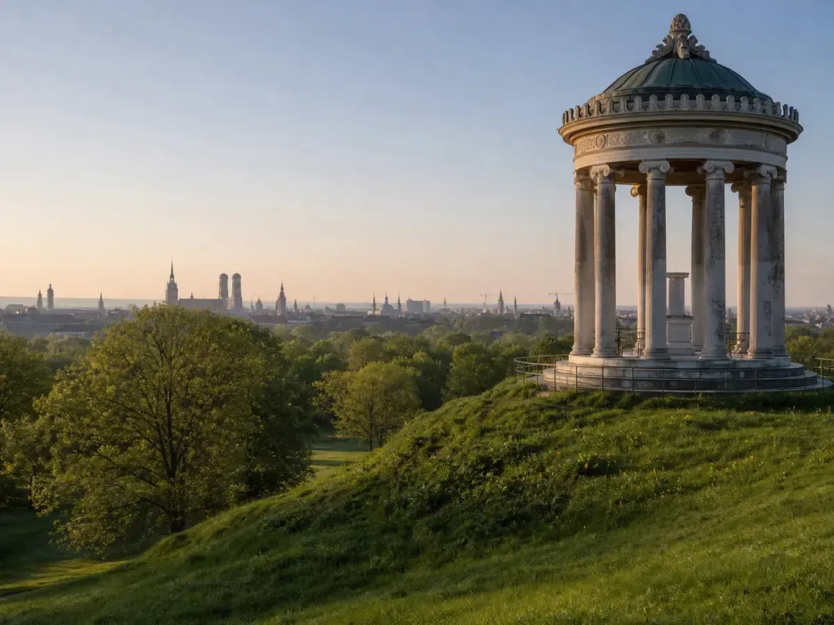 Monopteros über dem Englischen Garten in München