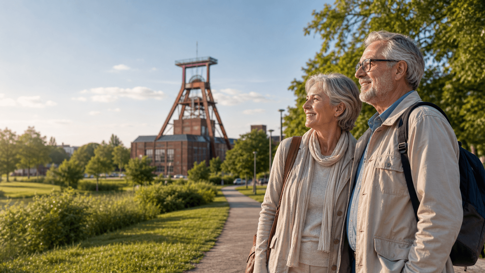 Blick über das Ruhrgebiet bei Dortmund mit Industriekultur und grünen Parks